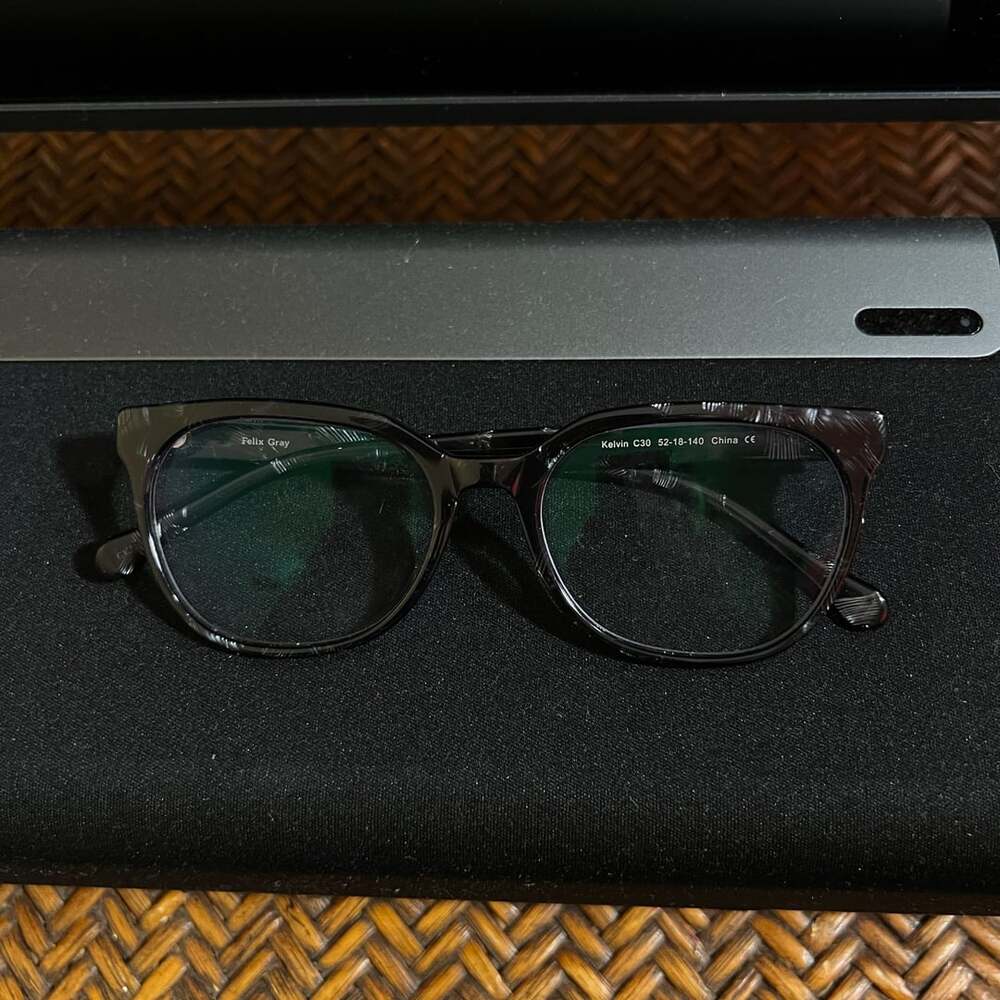 Felix Gray Kelvin C30 Eyeglasses Black Acetate Frames 52-18-140 with Case